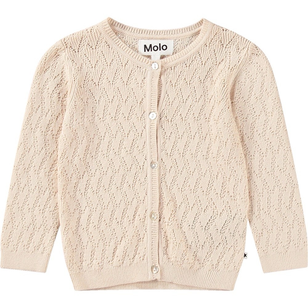 NWT MOLO baby gilli cardigan in whisper pink off white pear button size 3m